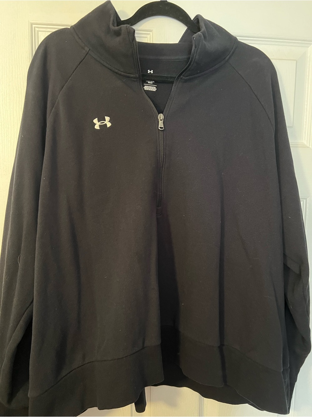#405 Under Armour Black 1/4 Zip Pullover Sweatshirt Women’s Plus Size 2X EUC